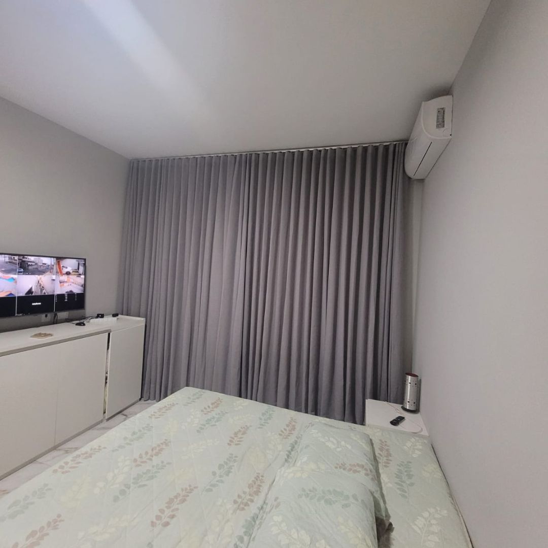 Cortina de Linho Suíço sob medida para suíte – BH — Belo Horizonte